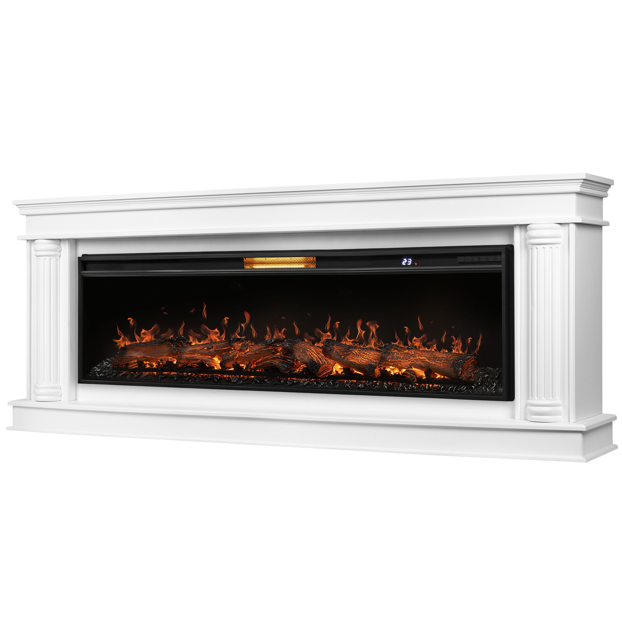 Каминокомплект: Очаг Royal Thermo Aurora RTFP/P-AR60LS, портал Olympia 60, белый